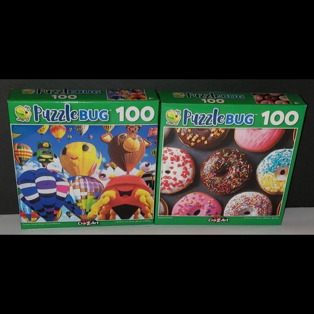 NIB 2 PuzzleBug 100 Piece Puzzles